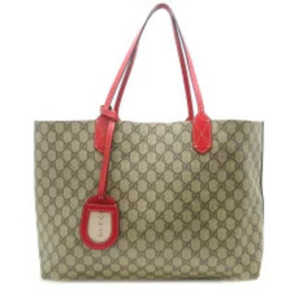 Gucci Reversible Tote Bag Shoulder GG Supreme Beige